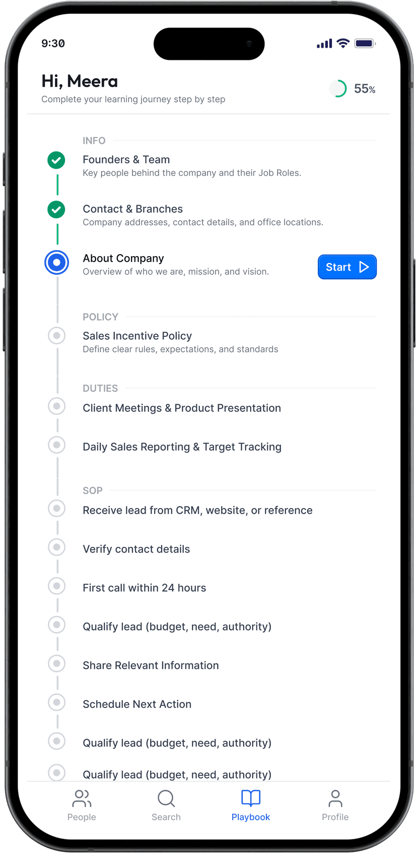 Mobile app mockup